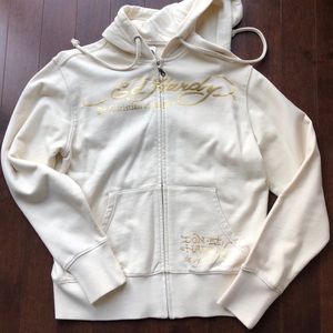 Men’s Ed Hardy eagle and fire zip up hoodie